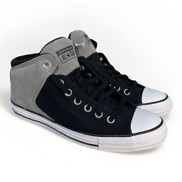 Converse Chuck Taylor CTAS High Street Mid Men 9.5 Shoes Grey Black Sneaker New - Picture 2 of 10